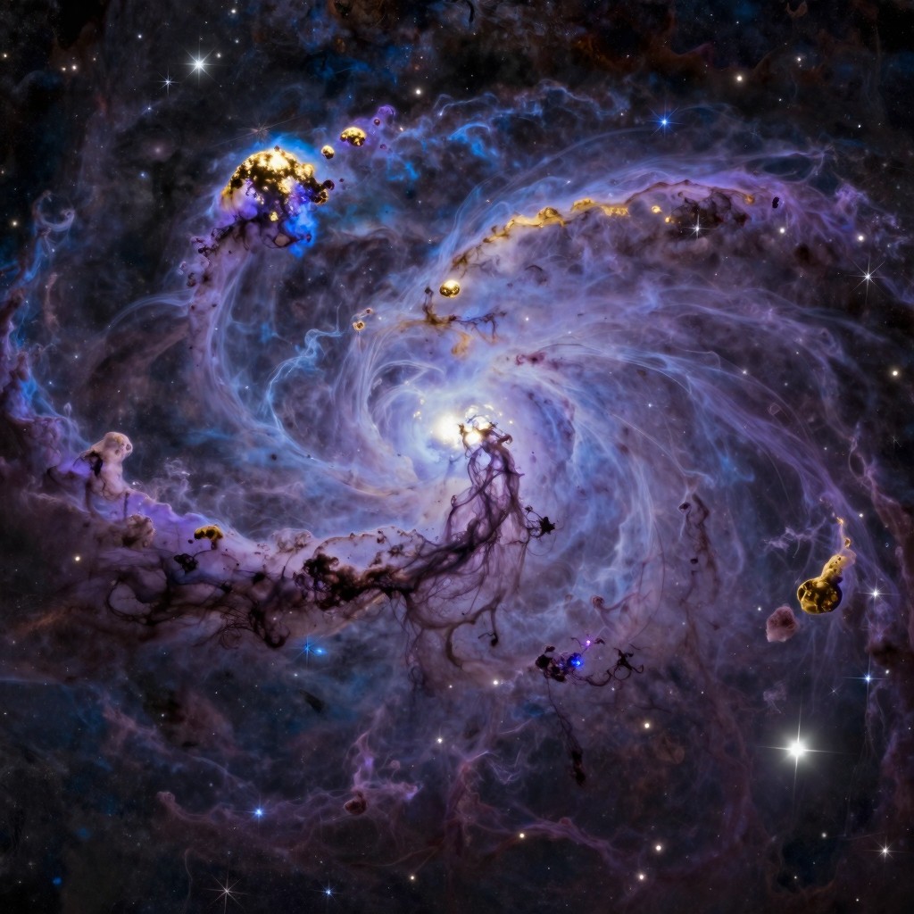 AI-generated deep space nebula with swirling cosmic clouds