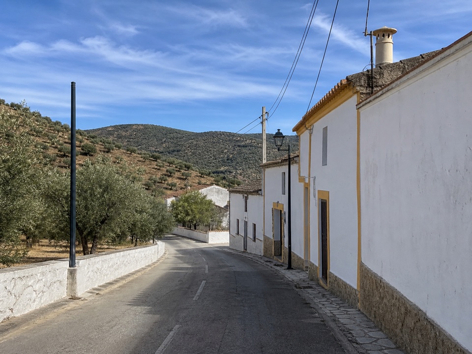 Dry village architecture and road context