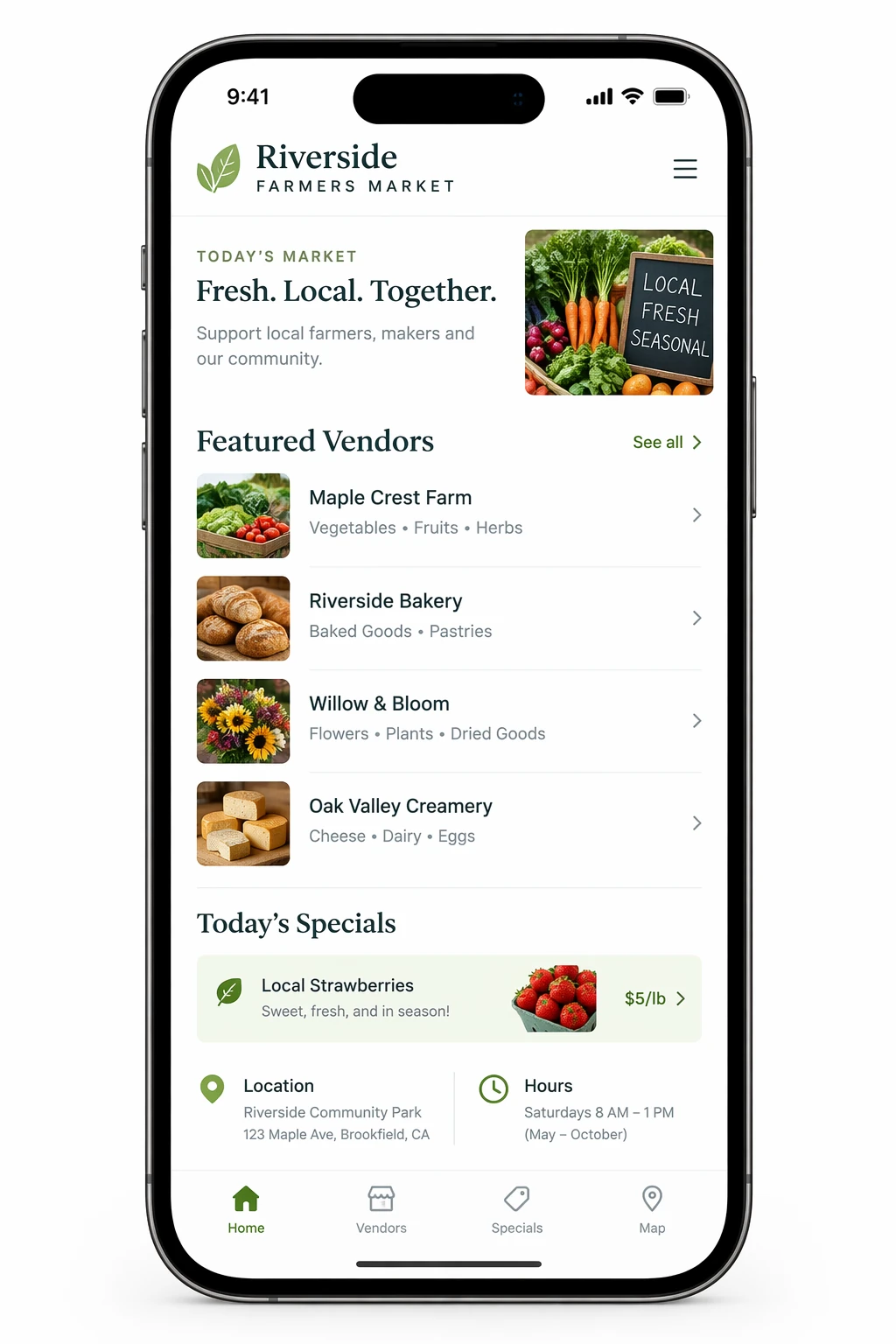 Official GPT Image 2.5 Flare farmers market mobile interface example