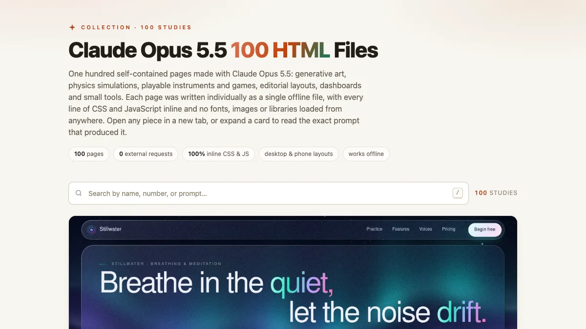 100 HTML Experiments