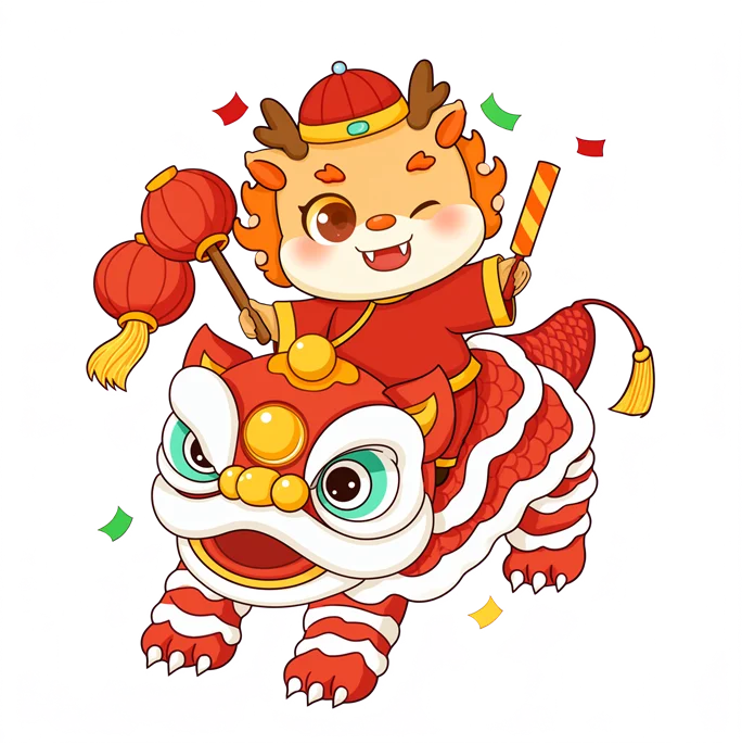 Official Qwen-Image 2.1 example of a colorful dragon character generated with a transparent background
